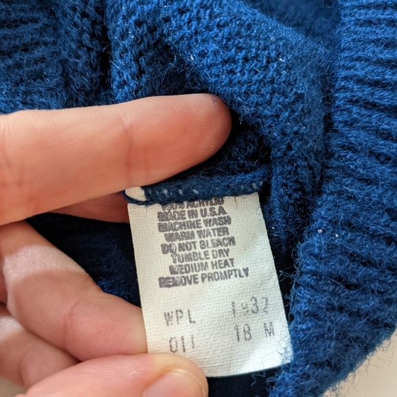 Picket and Post Sweater Women's Size Medium Blue Pullover USA Made VTG. - Picture 6 of 7